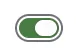 The same toggle switch with a darker ring drawn outside the track, separated from it by a small gap